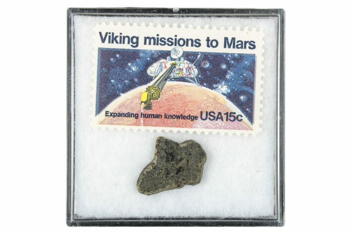 Martian Meteorite ( g) Slice - With Viking Mission Stamp #339995